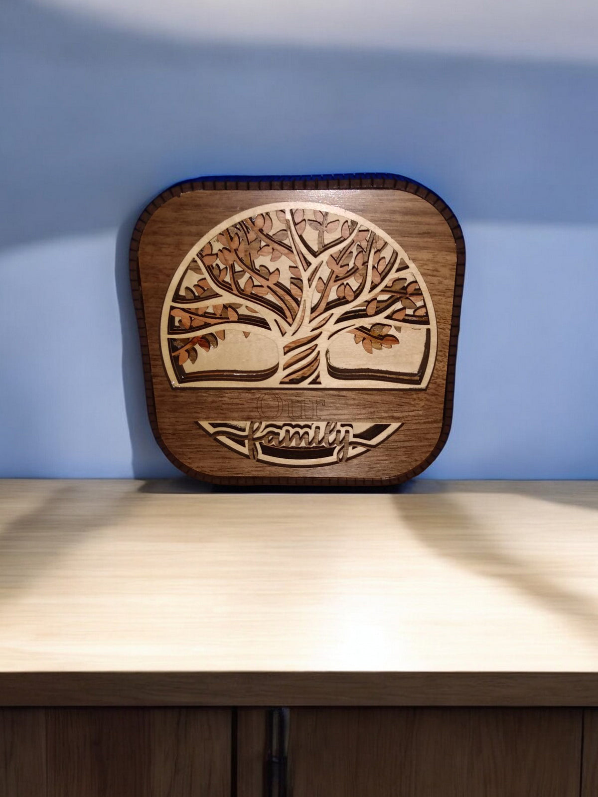 Wooden Family tree shelf sitter