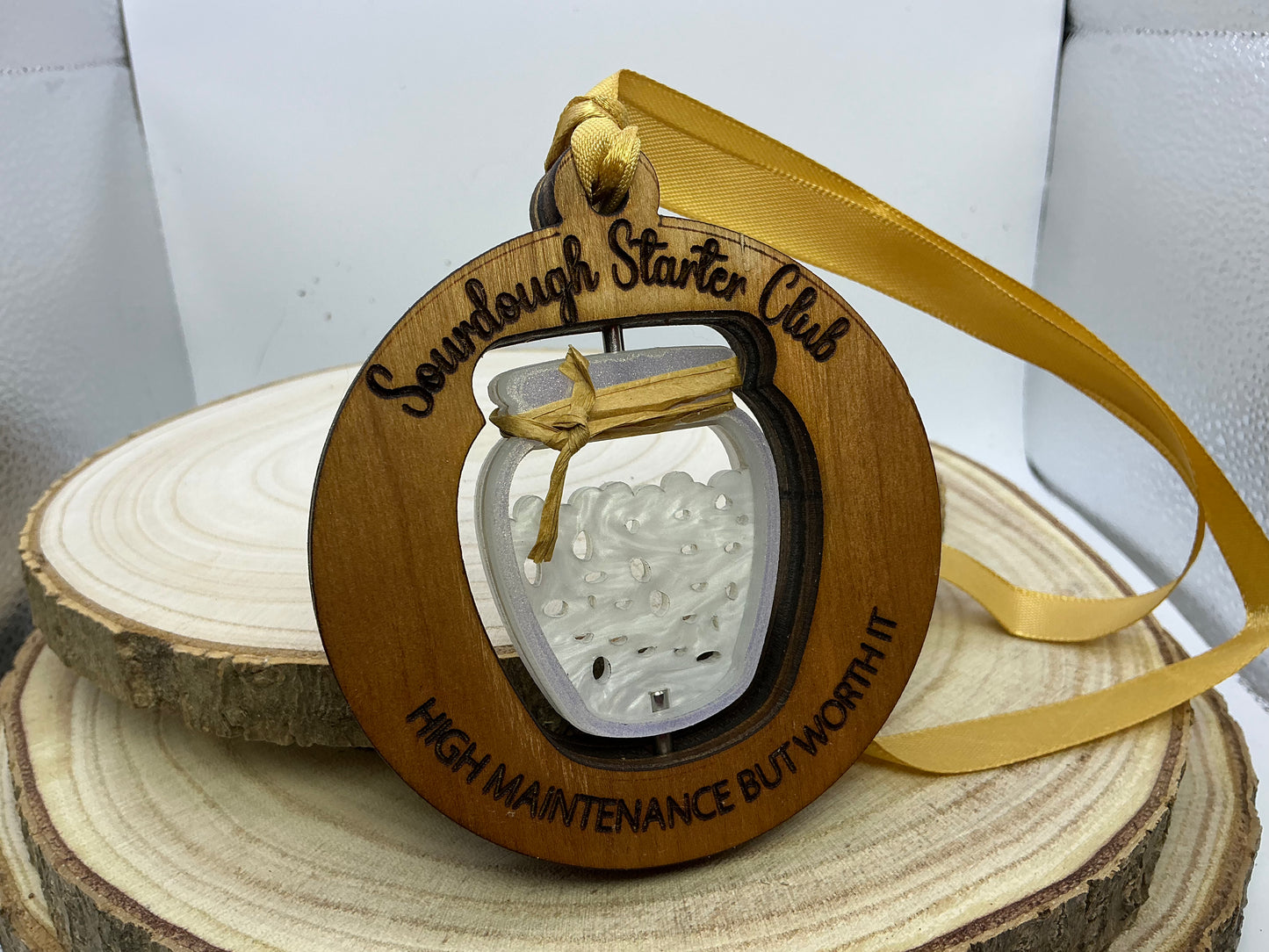 Wooden Sourdough fun twirly ornament